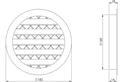 Aluminiumgaller Ø 160, vit  - MRA160W - RAL9016