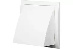 Fasadgaller med backspjäll 150x150 mm diameter 100 mm, vit t - ND10FV