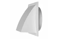 Fasadgaller med backspjäll 190x190 mm diameter 125 mm, vit t - ND12FV