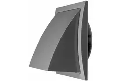 Fasadgaller med backspjäll 150x150 mm diameter 100 mm, grått - ND10FVP