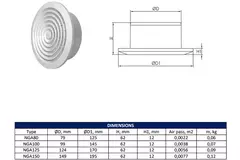 Runt ventilationsgaller grill Ø 125 mm antracit - NGA125A