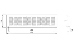 Sockelgaller i aluminium - vit L=400 mm x H=100 mm - RA1040