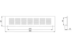 Sockelgaller i aluminium - vit L=300 mm x H=60 mm - RA630