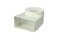 Rektangulär böj av plast vertikal 90° 100 mm i diameter 110x55 - KLD.