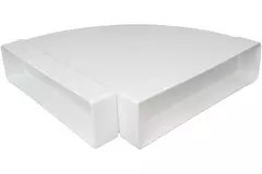 Rektangulär, horisontell 90° böj av plast 220X55 mm - KLH25-90