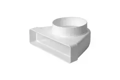 Rektangulär böj av plast vertikal 90°, Ø 100 mm - 220X55 mm KLD25-100
