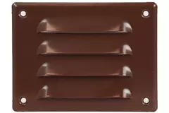 Fyrkantigt ventilationsgaller av metall 140x105 mm, brunt - MR14105B
