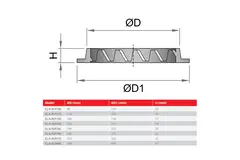 Väggspridare 250 mm aluminium för utomhusluft - EL-A-RLP250