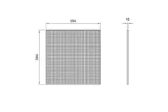 Perforerad takplatta 600 x 600 mm för infällning i systemtak - RAL9010