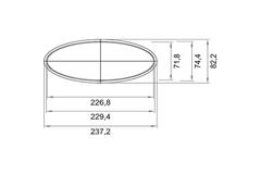 Wavin Ventiza kanal 1,5 m PVC oval 235x80 mm S/S