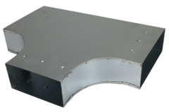 T-stycke 90 grader 300x80 - 220x80 till galvaniserad rektangulär ventilationskanal