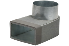 Thermoduct-vinkel 170 mm x 80 mm till diameter 160 mm för kanalisation