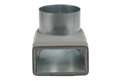 Thermoduct-vinkel 170 mm x 80 mm till diameter 160 mm för kanalisation