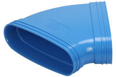 Wavin Ventiza Böj 45 grader PVC oval 235x80 mm horisontell M/M