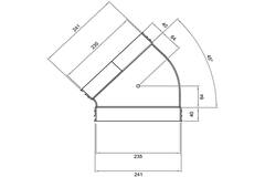 Wavin Ventiza Böj 45 grader PVC oval 235x80 mm horisontell M/M