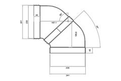 Wavin Ventiza Böj 90 grader PVC oval 235x80 mm horisontell M/M