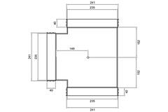 Wavin Ventiza T-stycke 90 grader PVC oval 235x80 mm M/M/M