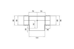 Wavin Ventiza T-koppling PVC oval 195x80x50 mm med diameter 125 mm M/M/M