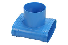 Wavin Ventiza T-koppling PVC oval 195x80x50 mm med diameter 125 mm M/M/M