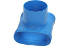 Wavin Ventiza T-koppling PVC oval 195x80x50 mm med diameter 125 mm M/M/M