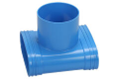 Wavin Ventiza T-koppling PVC oval 195x80x50 mm med diameter 125 mm M/M/M