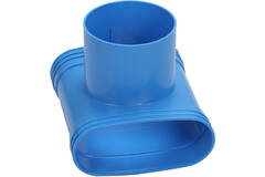 Wavin Ventiza T-koppling PVC oval 195x80x50 mm med diameter 125 mm M/M/M