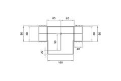 Wavin Ventiza T-stycke PVC oval 235x80 mm med diameter 160 mm M/M/M