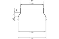 Wavin Ventiza Övergång PVC oval 235x80 mm till 195x80 mm M/M