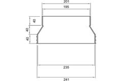 Wavin Ventiza Övergång PVC oval 235x80 mm till 195x80 mm M/S