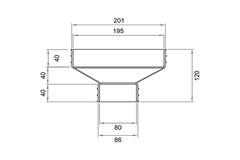 Wavin Ventiza Övergång PVC oval 195x80 mm till 80 mm M/M