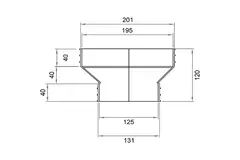 Wavin Ventiza Övergång PVC oval 195x80 mm till 125 mm M/M