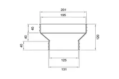 Wavin Ventiza Övergång PVC oval 195x80 mm till 125 mm excentrisk M/S