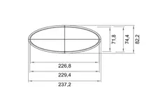 Wavin Ventiza avslutningskåpa PVC oval kanal 235x80 mm