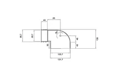 Wavin Ventiza ändstycke 90 grader PVC runt 125x80x50 mm M/M
