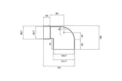 Wavin Ventiza ändstycke 90 grader PVC runt 125x80x70 mm M/M