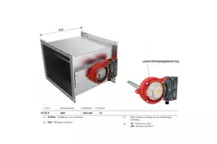 Röksensor 24V för rektangulärt brandspjäll - E-FD A SSA 700x600 24