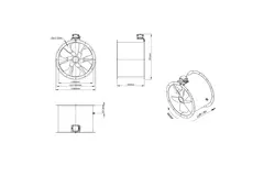 Kanalfläkt, axial 560 mm - AL 560 D4 01 CFG