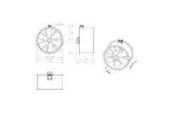 Axial 1250 mm kanalfläkt rökgas F300- AL 1250 D6 F3 01 CFG