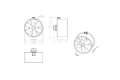 Axial 1250 mm kanalfläkt rökgas F300- AL 1250 D6 F3 02 CFG