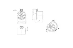 Axial 450 mm rökgasfläkt med kanal F300- AL 450 D2 F3 01 CFG