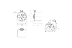 Axial 500 mm rökgasfläkt med kanal F300- AL 500 D2 F3 01 CFG