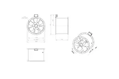 Axial 560 mm rökgasfläkt med kanal F300- AL 560 D4 F3 01 CFG
