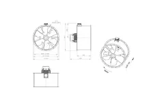 Axial 1250 mm kanalfläkt rökgas F300- AL 1250 D6 F3 04 CFG