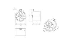 Axial 560 mm rökgasfläkt med kanal F300- AL 560 D4 F3 02 CFG
