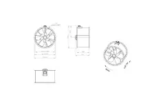 Axial 1000 mm kanalfläkt rökgas F300- AL 1000 D6 F3 02 CFG