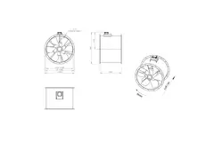 Axial 800 mm kanalfläkt rökgas F300- AL 800 D6 F3 01 CFG