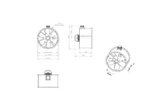 Axial 1000 mm kanalfläkt rökgas F300- AL 1000 D4 F3 04 CFG