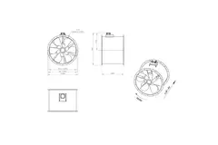 Axial 800 mm kanalfläkt rökgas F300- AL 800 D4 F3 02 CFG