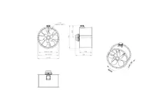 Axial 1000 mm kanalfläkt rökgas F300- AL 1000 D4 F3 03 CFG