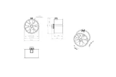 Axial 1000 mm kanalfläkt rökgas F300- AL 1000 D4 F3 02 CFG